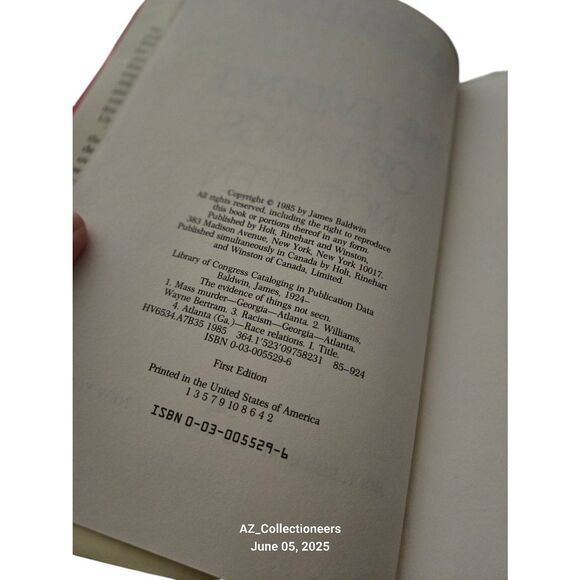 The evidence of things not seen by James Baldwin - holt rinehart Winston books - - Picture 7 of 7